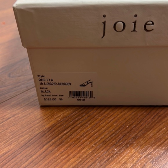 Joie Black Suede Strappy Odetta Gold Tone Heeled Sandals Sz 9 (EU 39) NIB - Picture 5 of 9